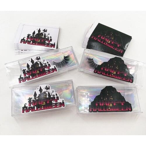 Halloween acrylic box eyelashes case halloween sticker wholesale 30 pics/LOT dramatic stickers lashes box