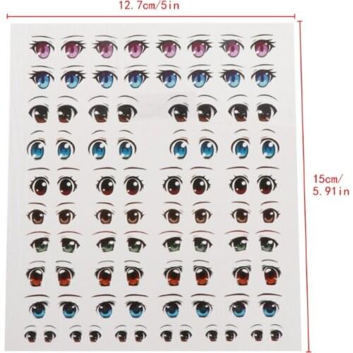 Anime Eyes Stickers Figurine Doll Face Organ Paster Clay Cartoon Decals85WC