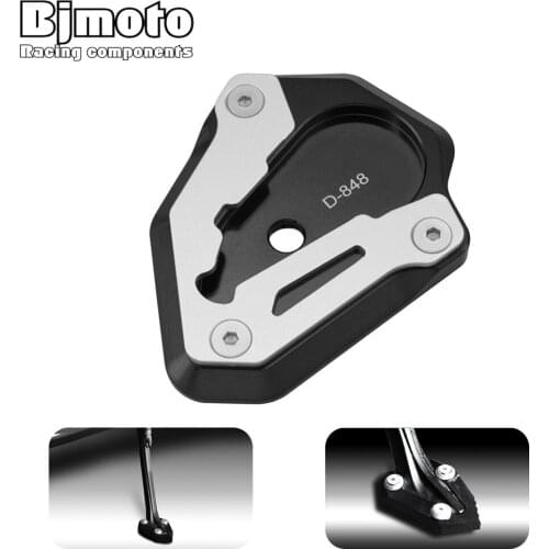 BJMOTO Motor Accessories For DUCATI 848/1098/1198 Motorcycle CNC Side Stand Plate Kickstand Extension Pad Enlarger