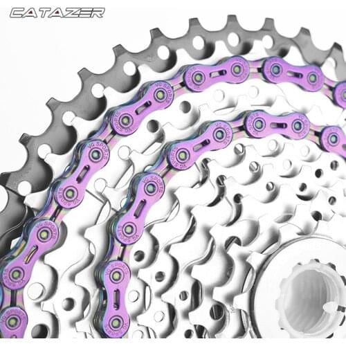 Bicycle Chain 9 10 11 Speed Silver Half Hollow Bike Chain Mountain Road Bike Full Hollow Chains Ultralight 116L Laser