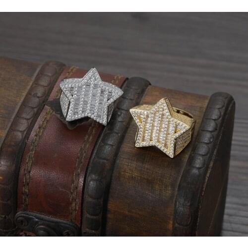 Hip Hop Zircon Brass CZ Ring Iced Out Men And Women Rings R038