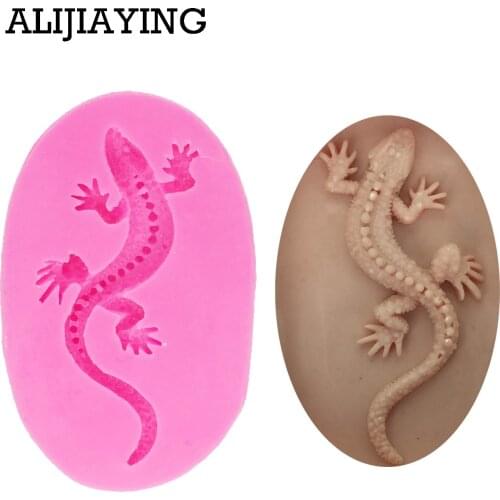 DY0028 3D Gecko shape Sugarcraft Silicone Mold snake Chocolate Fondant Cake Decorating Tools suitable for polymer clay