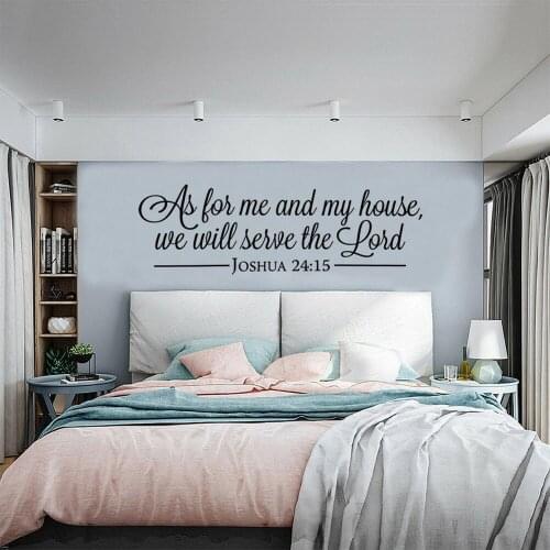 Joshua 24:15 Bible Verse Vinyl Wall Stickers Quote Scripture Word Bedroom Wall Sticker Removable Home Decoration Mural Z070