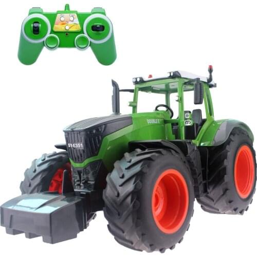 2.4G RC Truck Farm Tractor 1/16 Scale Construction Vehicle Remote Control Toy with Lights and Sounds Kids Toy Hobby Model