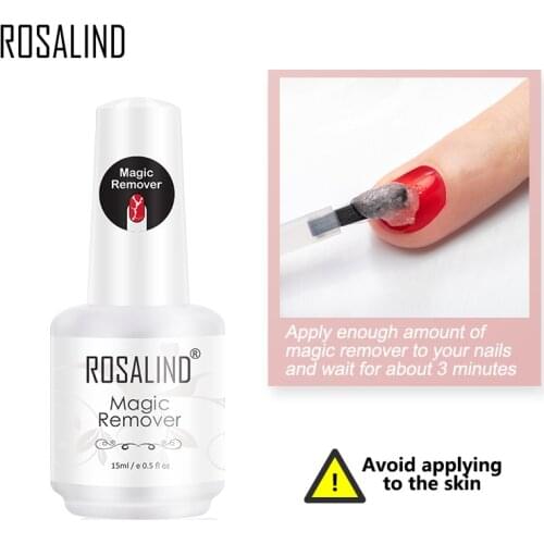 ROSALIN Nail Gel Polish Magic Remover For Manicure Fast Clean Within 2-3 MINS UV Gel Nail Polish Remove Base Top Coat