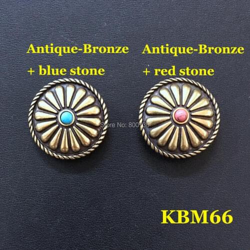 KBM66) 10pc 1-1/16''(26.6mm) Jumbo Concho Western Equestrian Tack Concho Screwback Leathercraft Antique-Bronze