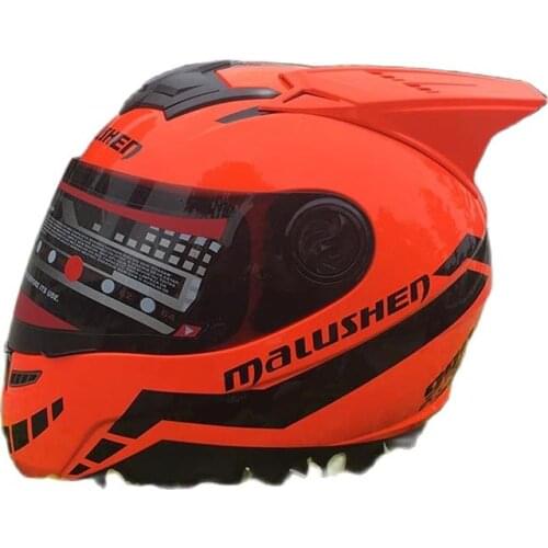 Cool Full face helmet Motorcycle helmet off road casque motorbike casco professional rally racing helmet with corn Orange
