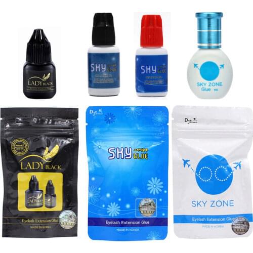 Korea Sky Glue S+ 1-2s Dry Time Fastest Most Powerful Eyelash Extensions Glue MSDS Adhesive Makeup Original Black Cap Red Cap