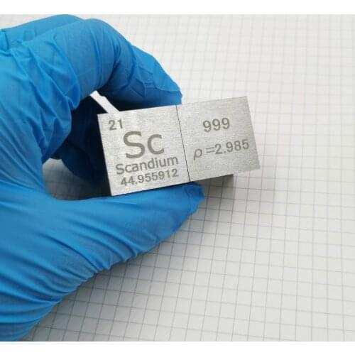 Scandium Metal 1 Inch 25.4mm Density Cube 99.9% Pure for Element Collection