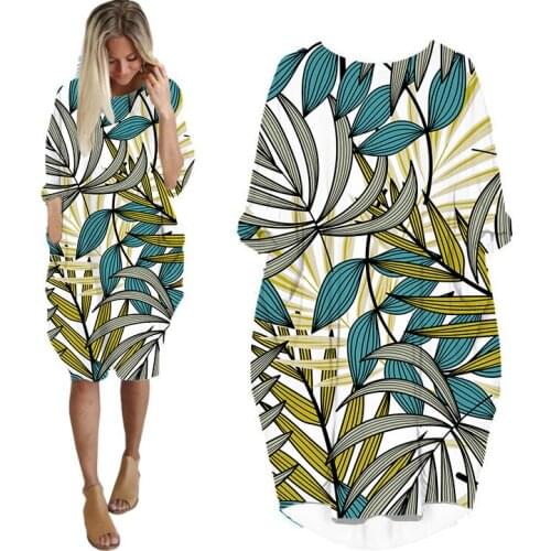 3D Print Fashion Dress Colored Leaves Funny Harajuku Reggae Woman Dress Long-sleeve Dresses for Women Clothing