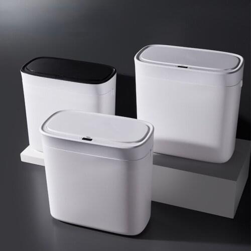 Smart Sensor Trash Can Paper Basket Toilet Bathroom Electric Trash Bin Narrow Tube With Lid Cubo De Basura Kitchen Garbage EB5TC