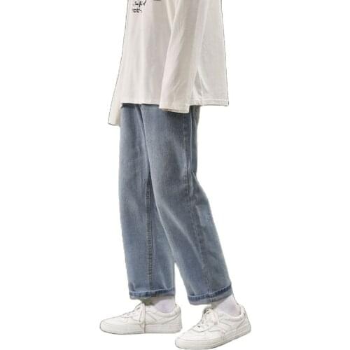Wide Leg Jeans Mens Fashion Casual Retro Straight Jeans Men Streetwear Wild Loose Hip-hop Korean Denim Trousers Mens S-2XL