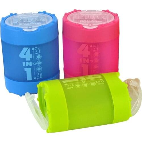 German Kum 4in1 Round Hexagonal Triangle Pencil with 7 / 8 / 10 / 11mm Diameter, High Sharp Blade and 4-Hole Multifunctional Pen