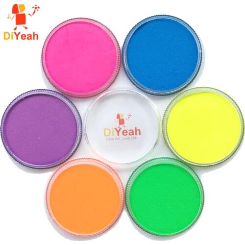 Neon Body Face Paint 6 Colors Glow Fluorescent Makeup Pigment Model Painting Body Art Tattoo for Halloween Maquiagem UV Painting