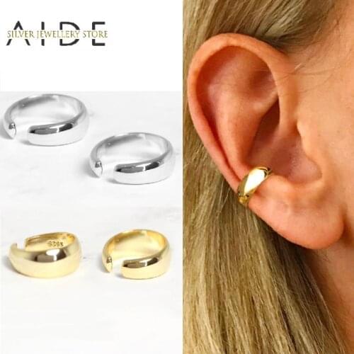 AIDE Korean Punk Small Ear Cuff Earrings for Women Fashion Stackable Cartilage Clip on Earrings No Pierced Fine Jewelry kolczyki