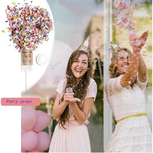 10pcs Push Confetti Poppers For Pop Wedding Happy Birthday Flower Round Confetti Gender Reveal Christmas Party Decoration DIY