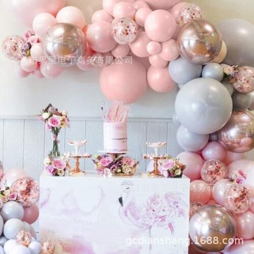Macaron pink gray wedding birthday party balloons holiday decoration chain Balloon Package ballons