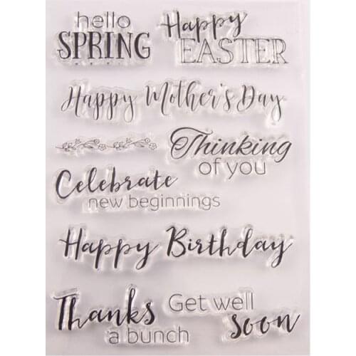 Happy Birthday Easter Silicone Clear Seal Stamp DIY Scrapbooking Embossing Photo Album Decorative Paper Card Craft Art Handmade