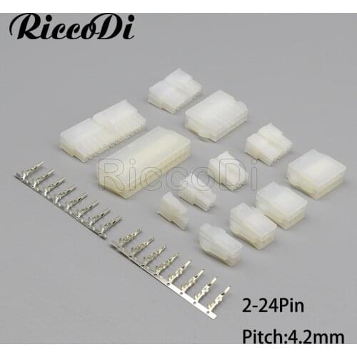 50SETS 2x2/3/4/5/6/7/8/9/10/11/12Pin 4.2mm Pitch Terminal/Housing/Pin Header Wire Connector Adaptor 5557 5559 Kits