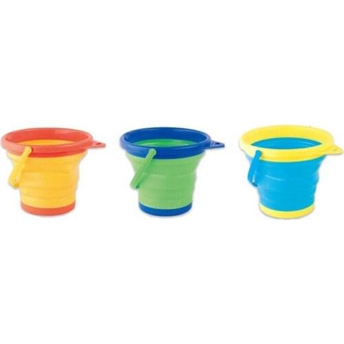3 Pcs Foldable Bucket,Childrens Sand Bucket Set,Collapsible Bucket,Multi-Purpose Beach,Sand Bucket,for Beach Play,2.5L