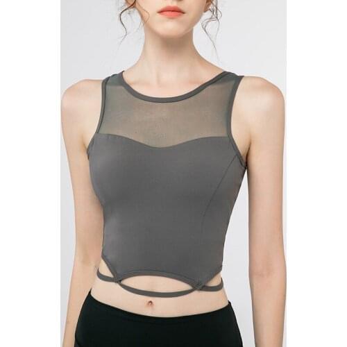 Sport Bike Fitness Vest Sexy Women Yoga Crop Tops Running Sportswear Sports Top Shockproof Mesh Stitching Gym Training Underwear