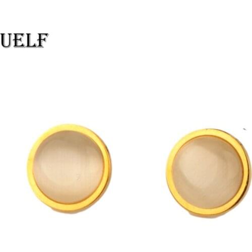 Uelf Boho Women Ladies Opal Earrings 1 Gold Filled Jewelry Vintage Zircon Wedding Stainless Steel Stud Earrings