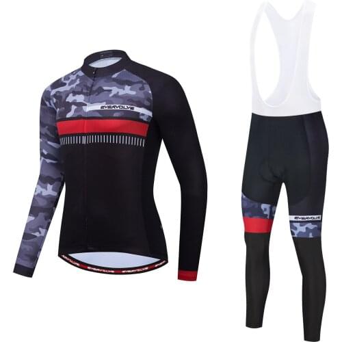 Spring and Autumn Mens Outdoor Urban Mountain Bike Sportswear Wet Sweat Removing Cycling Dress Long Sleeve Suit