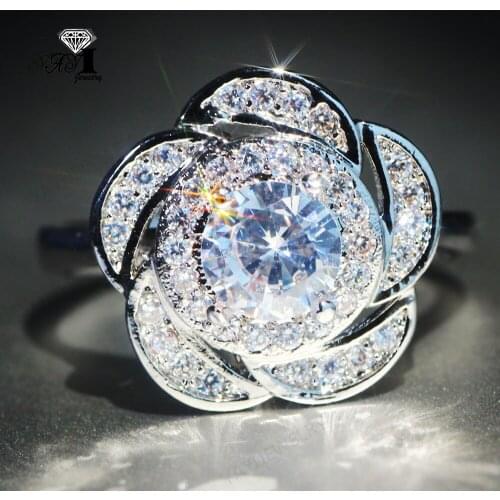 YaYI Jewelry Fashion Princess Cut Prong Setting White Cubic Zirconia Silver Color Engagement Wedding Party Leaves Gift Rings