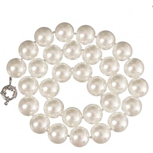 Pearl Necklaces For Women 10mm Simulated Pearl Necklace Chain Choker Collier Femme Wedding Bridal Jewelry Accessories Bijoux 18"