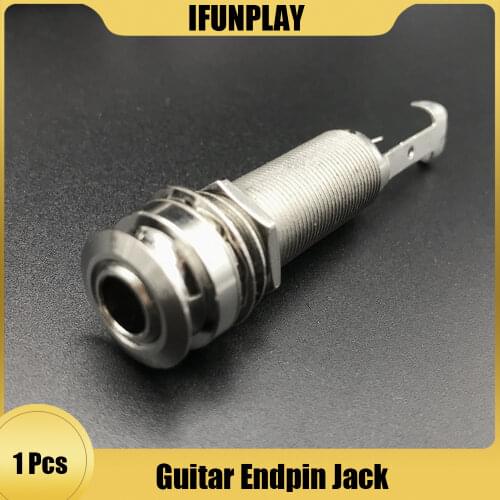 1/4" 6.35mm Threaded Cylinder Guitar Pickup End Pin Jack Strap EndPin Jack Socket for Guitar Bass Replacement part Drop Shipping