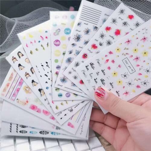 1 Sheet Nail Art Stickers | Exotic Nail Decals | 1 Sheet 3D Self-Adhesive DIY of Flowers Nail Decals/ Nail Stickers