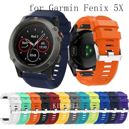 22mm 20mm 26mm Sport Silicone WatchBand Strap Watchband Bracelet Band for Garmin Fenix 5X 5X plus 5S 5S plus 5 5plus Watch Strap