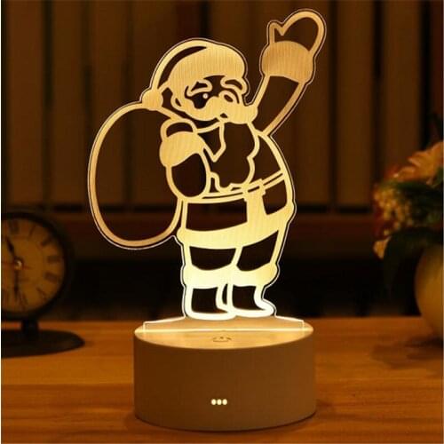 3D Santa Acrylic LED Light Christmas Gifts Christmas Decorations for Home USB Night Light 2022 New Year Gifts Navidad Ornaments