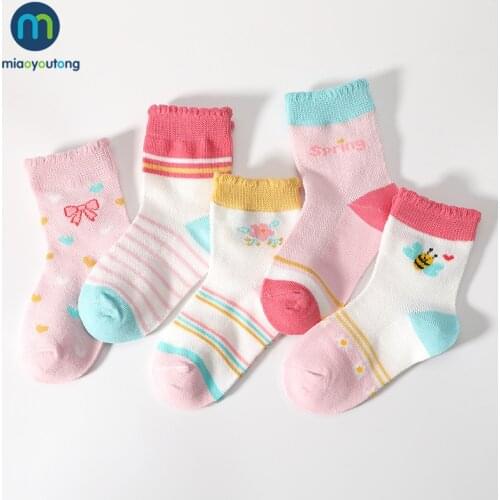 5 Pairs/Set Cute Cartoon Breath Cotton Baby Boy Kids Socks For Girls Summer Mesh Childrens Socks Women Wholesale Miaoyoutong