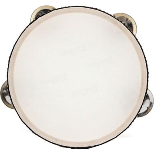 6inch Musical Tamborine Drum Round Percussion 4 Jingles For Church Party Red