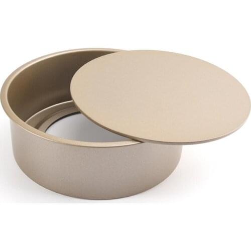 8 inch Golden Non-stick Baking Mold Cake Mold Carbon Steel Round Live Bottom