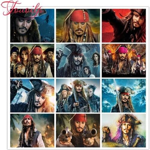 TOUOILP DIY Full square&round 5d pirates of the caribbean Jack Sparrow Diamond painting Cross stitch full DIY diamond embroidery
