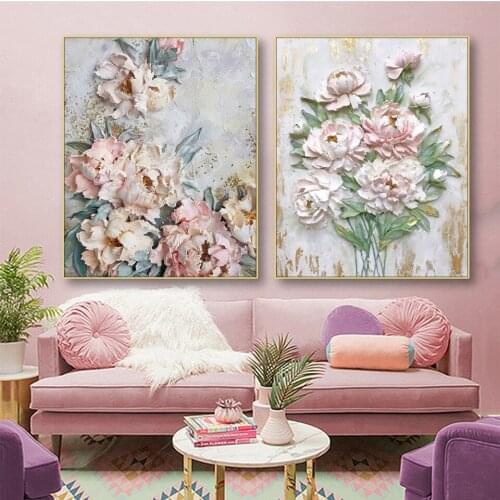 Flowers Rose Peony DIY 5D Diamond Painting Diamond Embroidery Full Square Round Drill Mosaic Cross Stitch Kits Home Decor