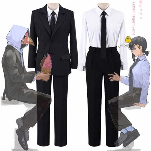Anime Chainsaw Man Kobeni Higashiyama Makima Cosplay Costume Devil Hunters Power Denji Aki Black Suit Outfit Men Women Uniform