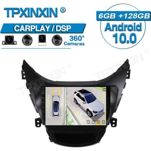 For Hyundai Elantra 2010-2013 Android 10 Car 360 HD Auto Surround View Camera Car Multimedia Player Stereo Radio GPS Navigation