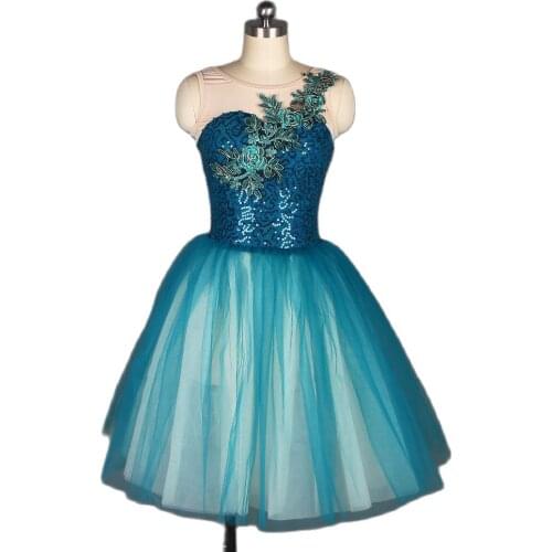 Adult Girls Ballet Dance Costume Romantic Length Ballet Tutu Sequin and Mesh Bodice with Layers Soft Tulle Tutu Dress 19334