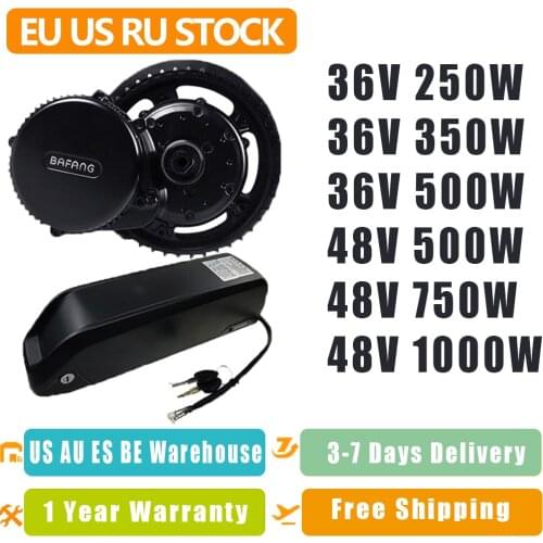 BBS01B BBS02B BBS02 BBSHD Bafang 48V 500W/750W/1000W Mid Drive Electric Motor Kit with 48V 17.5Ah Li-ion down tube Ebike Battery