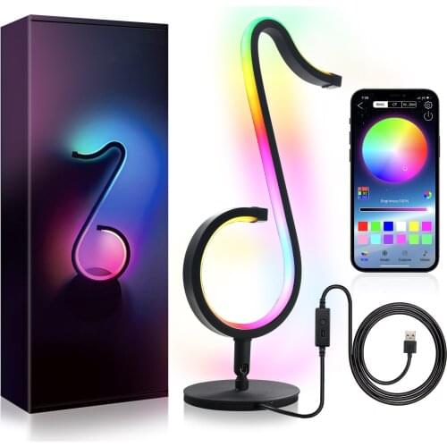 LEDs Dimmable RGB Musical Note Light Symphony Table-Wall Lamp Night Lights APP / Remote Control for Living Room Bedroom Decor