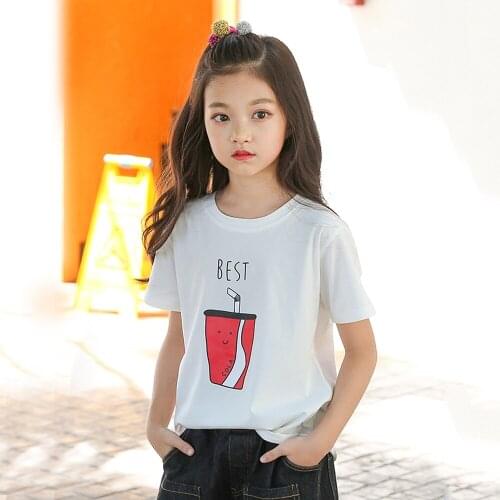 Girls T Shirts Kids Summer Shirts For Girls Short Sleeve Girls T-Shirt Tops 6 8 9 10 12 Years Big Girls Clothes