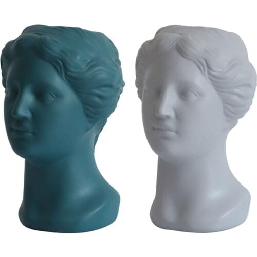 Head Plant Planter Pot Resin Succulent Planter Flower Vase Portrait Statue Planter Human Face Sculpture Home Wedding Decors