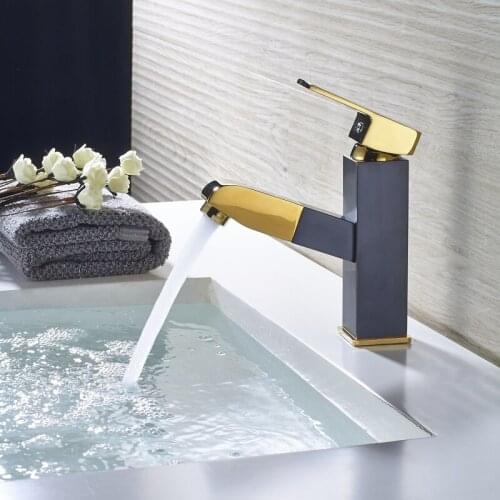 Kitchen Pull Out Gold/Black/ORB basin Faucet Copper Sink Nickel Brushed basin Mixer Square Faucets/Bathroom a Faucet