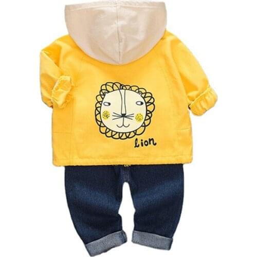 Kids Boy Girls Letter Clothing Spring Autumn Infant Hooded Jacket Pants Children Cartoon Clothes Baby Toddler Fashion Sportswear