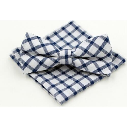 Cute! Fashion Microfiber Jacquard Mens Cotton Grid Bow tie Hanky Set Bowtie for Men Pocket Square Wedding Grooms Butterfly S26