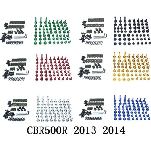 Motorcycle Complete Fairing Bolts Kit Bodywork Screws For Fit HONDA CBR500R 2013 2014