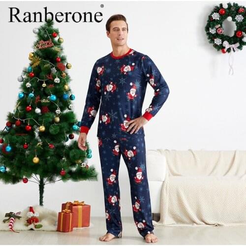 Men Casual 2 PCS Sets Matching Adult Kids Christmas Family Clothing Dark Blue Suit Clothing Casual Breathable Tops Leggings 2020